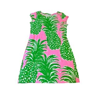Lilly Pulitzer Pink and Green Pineapple Print Shift Dress